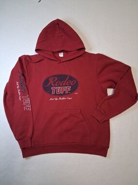 F499 Men's Maroon RODEO TUFF  Hooded Sweatshirt